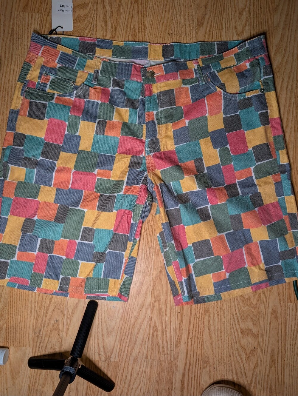 Geometric Print Shorts 3XL Colorful